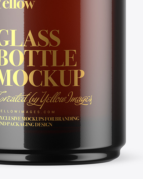 Amber Glass Bottle Mockup PSD #1