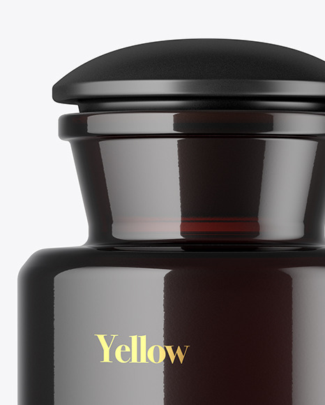 Dark Amber Glass Bottle Mockup PSD #2