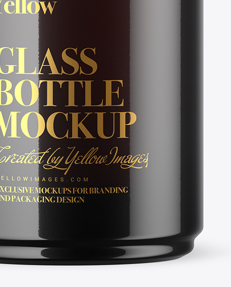 Dark Amber Glass Bottle Mockup PSD #1