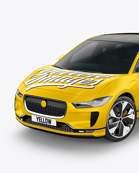 Electric Crossover SUV Mockup   Half Side View (High Angle Shot) PSD #4