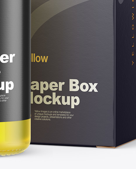 Frosted Glass Dropper Oil Bottle w  Paper Box Mockup PSD #7