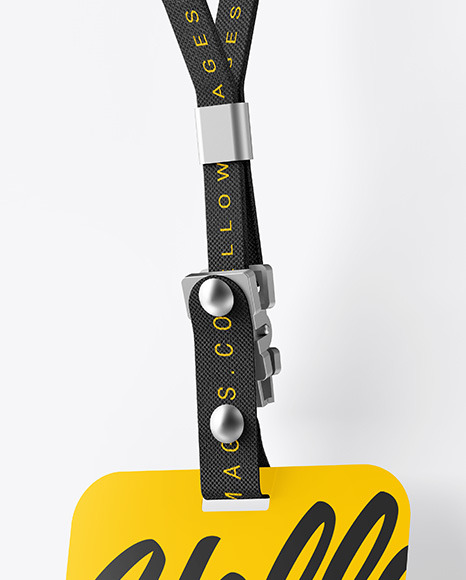 Lanyard w  Plastic ID Card Mockup PSD #1