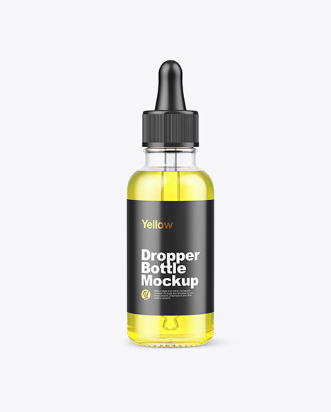 Clear Glass Dropper Oil Bottle w  Kraft Box Mockup PSD #2