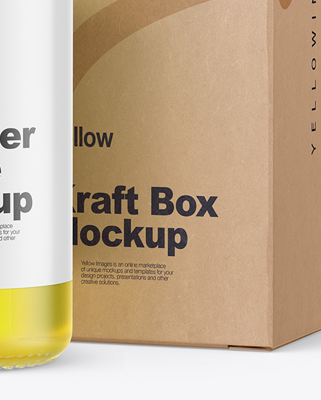 Frosted Glass Dropper Oil Bottle w  Kraft Box Mockup PSD #7