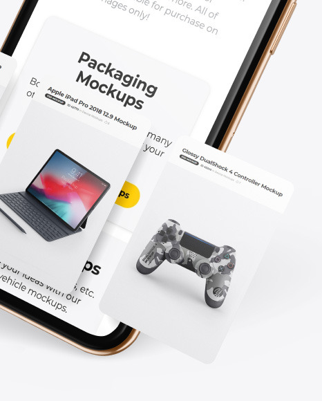 Download Apple Iphone 11 Pro W Cards Mockup In Device Mockups On Yellow Images Object Mockups