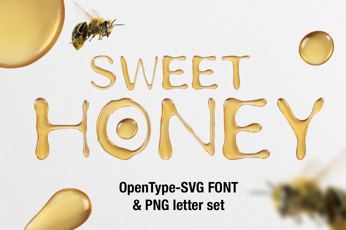 Sweet Honey Font In Fonts On Yellow Images Creative Store