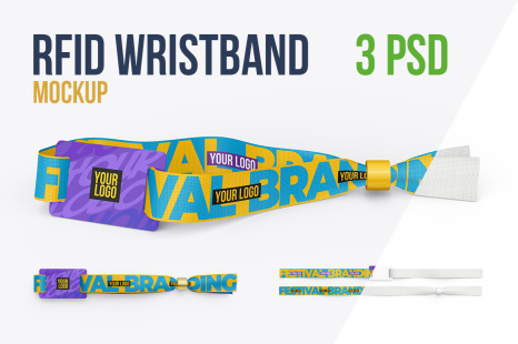 Rfid Wristband Mockup 350x15mm 3 Psd In Apparel Mockups On Yellow Images Creative Store