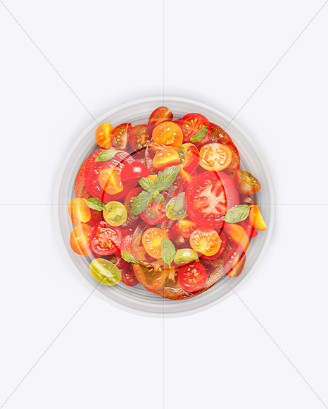 Download Plastic Bowl with Tomato Salad Mockup Free Mockups