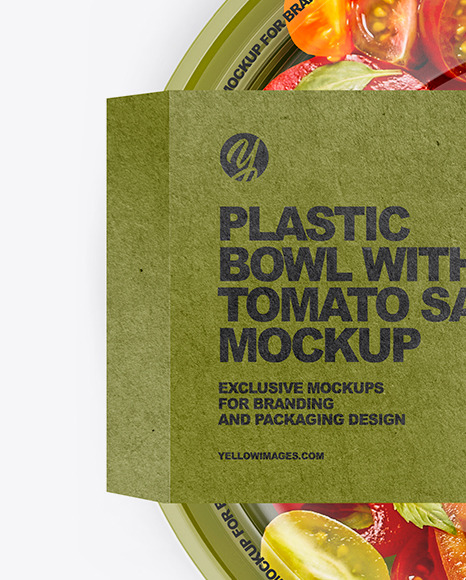 Plastic Bowl with Tomato Salad Mockup PSD #7