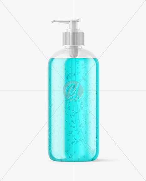 Download Color Liquid Cosmetic Bottle with Pump Mockup Free Mockups