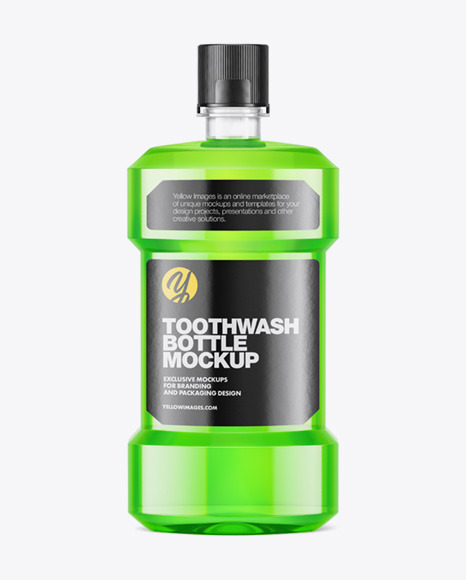 Download Plastic Mouthwash Bottle Mockup In Bottle Mockups On Yellow Images Object Mockups