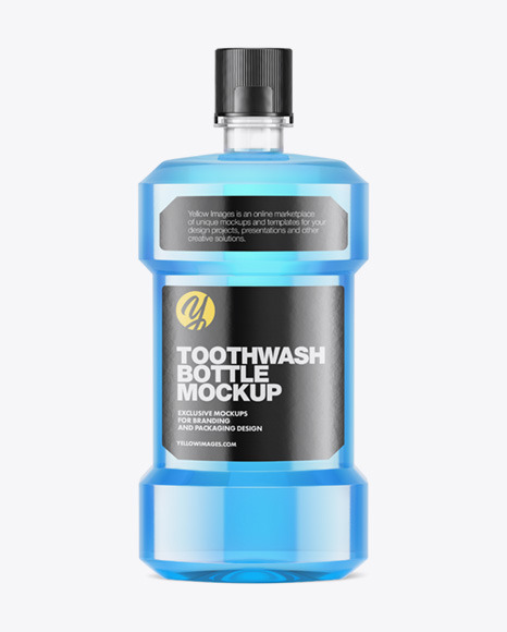 Plastic Mouthwash Bottle Mockup PSD #2