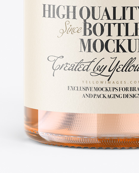 Clear Glass Bottle With Orange Wine Mockup PSD #7