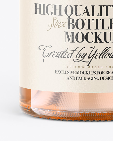 Clear Glass Bottle With Orange Wine Mockup PSD #5