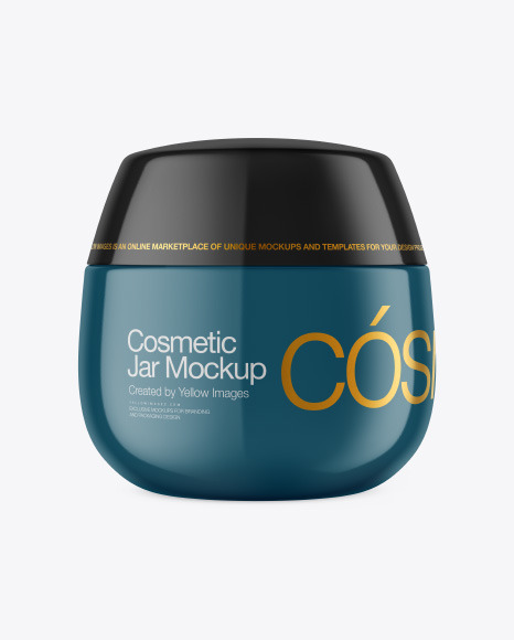 Glossy Cosmetic Jar Mockup