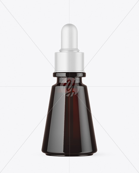 Dark Amber Glass Dropper Bottle Mockup PSD #1