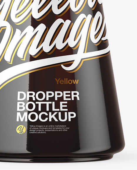 Dark Amber Glass Dropper Bottle Mockup Dark Amber Glass Dropper Bottle Mockup