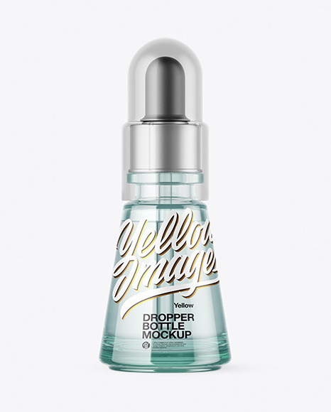 Blue Glass Dropper Bottle Mockup
