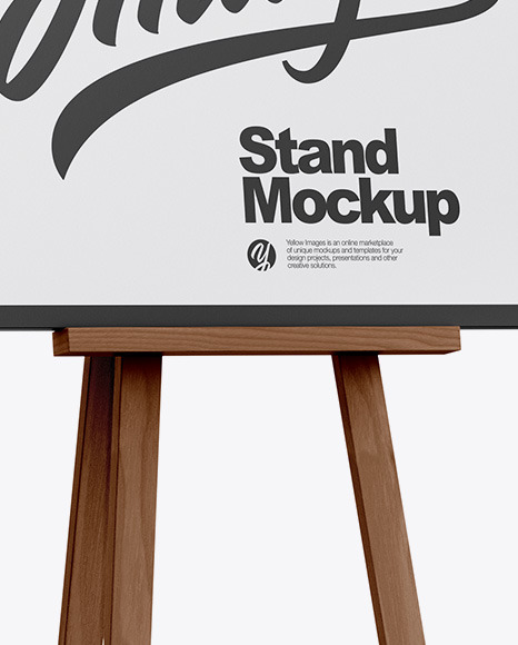 Wooden Stand Mockup PSD #1