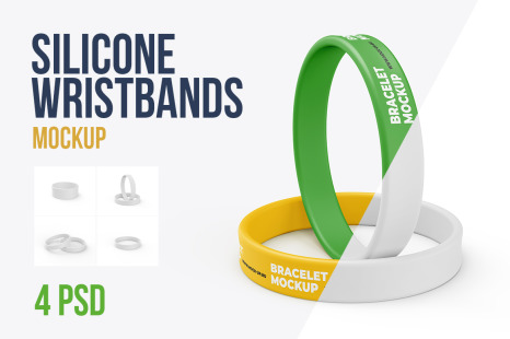 Download Silicone Wristbands Mockup 4 Psd In Apparel Mockups On Yellow Images Creative Store