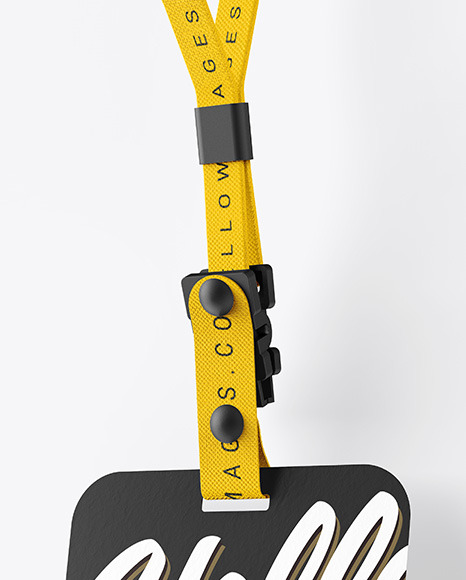 Lanyard w  Paper ID Card Mockup   Side View PSD #1