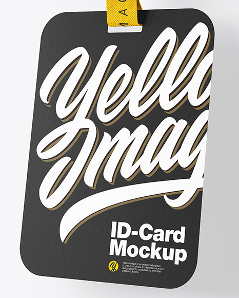 Lanyard w  Paper ID Card Mockup   Side View PSD #6