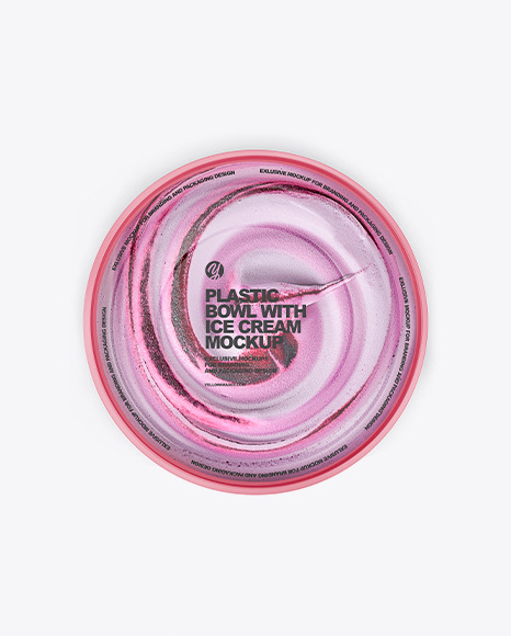 Plastic Bowl with Ice Cream Mockup PSD #2