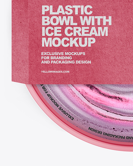 Plastic Bowl with Ice Cream Mockup PSD #6