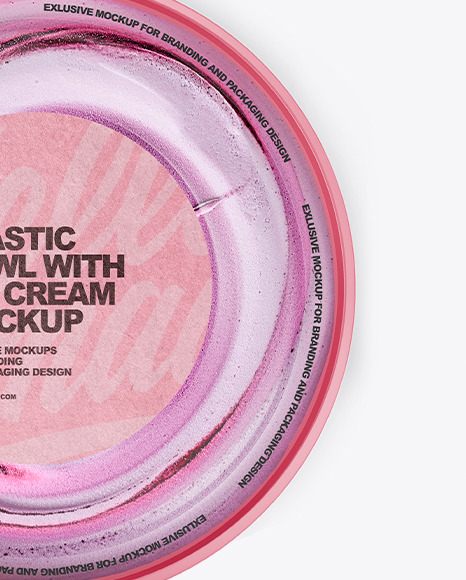 Plastic Bowl with Ice Cream Mockup PSD #7