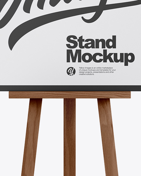 Wooden Stand Mockup PSD #1