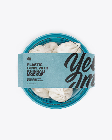 Plastic Bowl with Khinkali Mockup PSD #2