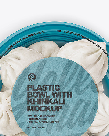 Plastic Bowl with Khinkali Mockup PSD #5