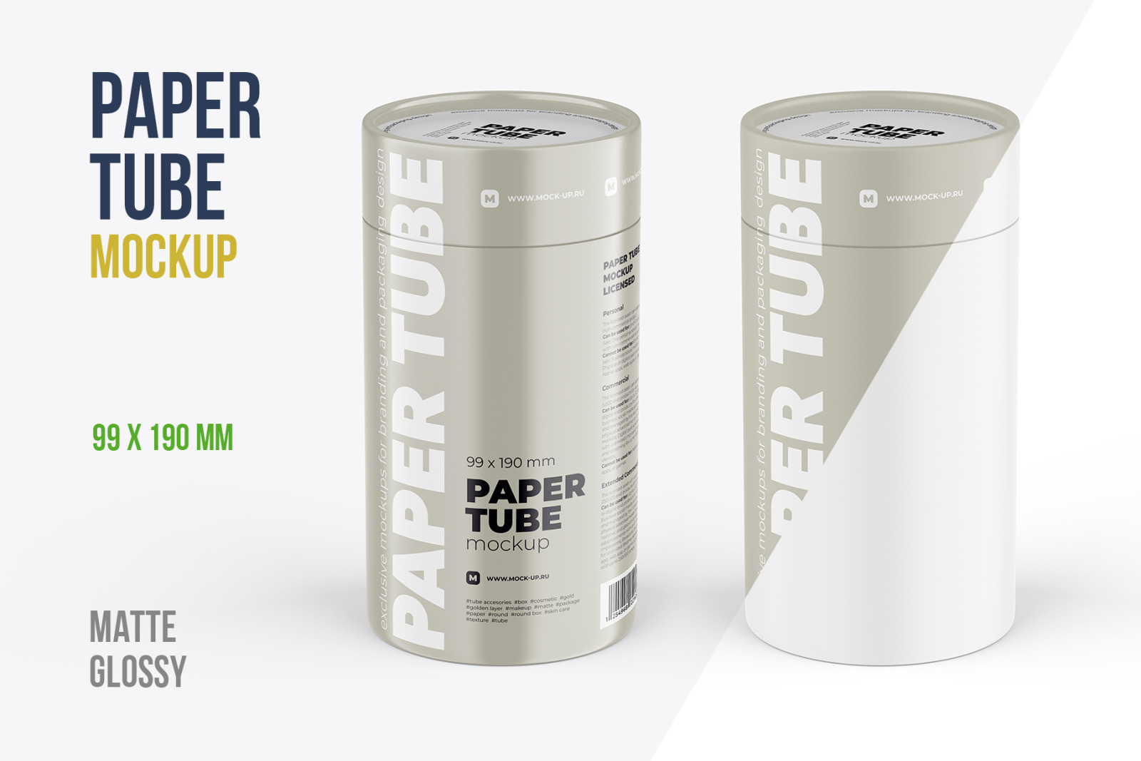 Download Closed Paper Tube Mockup 99x190mm In Packaging Mockups On Yellow Images Creative Store