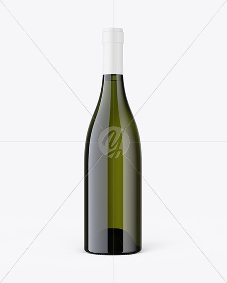 Download Green Glass Bottle With White Wine Mockup Free Mockups