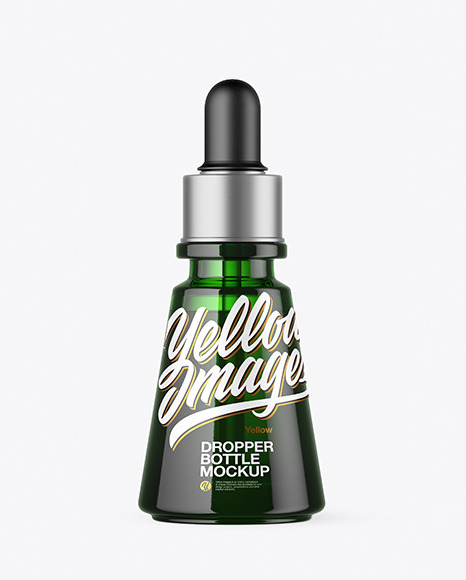 Green Glass Dropper Bottle Mockup PSD #2