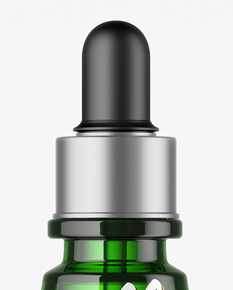Green Glass Dropper Bottle Mockup PSD #7