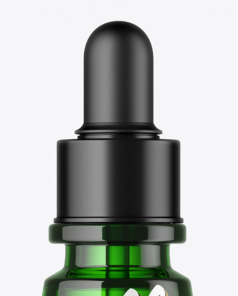Green Glass Dropper Bottle Mockup PSD #5