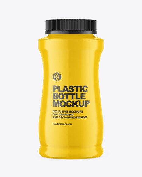 Glossy Plastic Bottle Mockup PSD #2