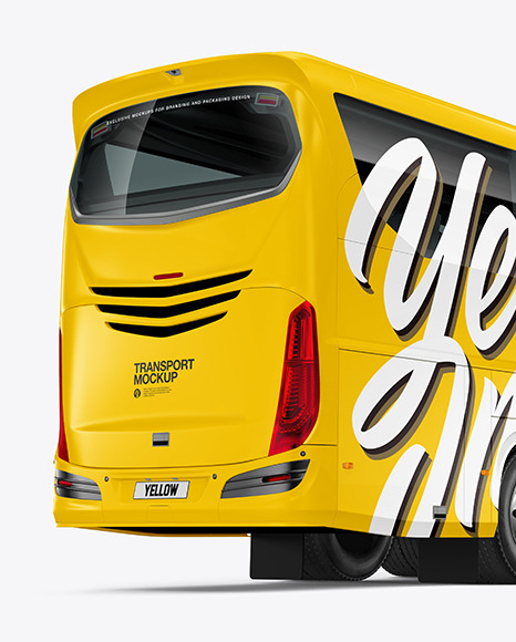 Bus Mockup - Back Half Side View