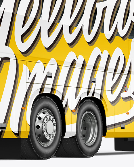 Bus Mockup - Back Half Side View