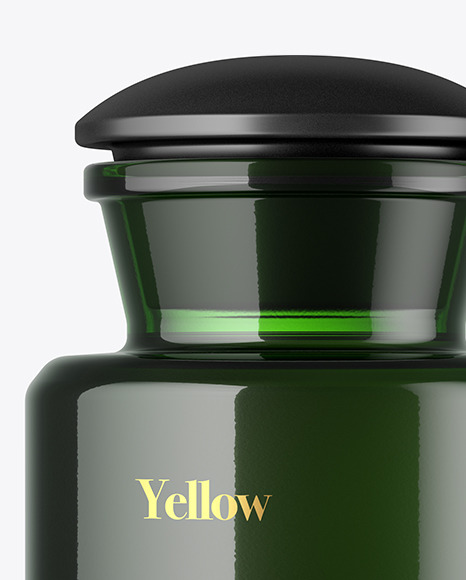 Green Glass Bottle Mockup PSD #2