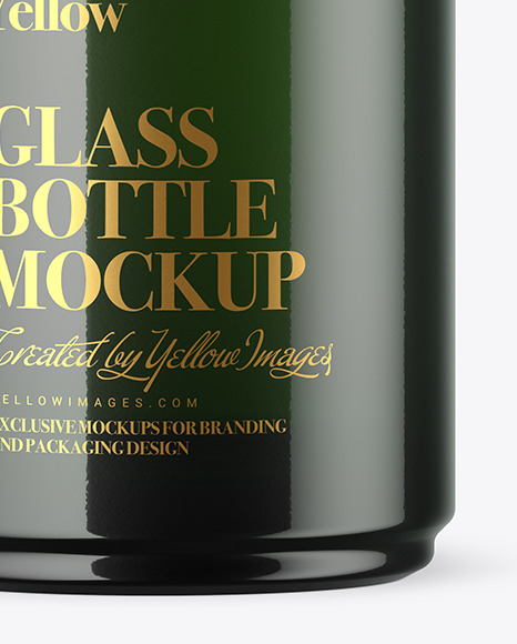 Green Glass Bottle Mockup PSD #1