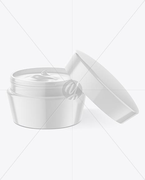 Download Opened Glossy Cosmetic Jar Mockup In Jar Mockups On Yellow Images Object Mockups