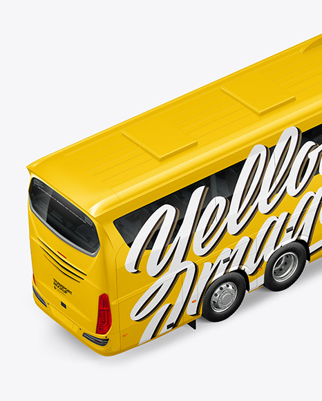 Bus Mockup   Back Half Side View (High Angle Shot) PSD #2
