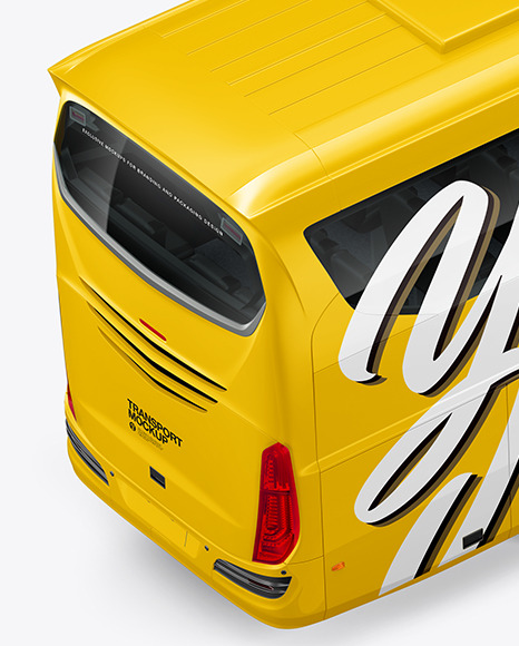 Bus Mockup   Back Half Side View (High Angle Shot) PSD #1