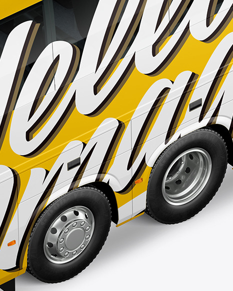 Bus Mockup   Back Half Side View (High Angle Shot) PSD #6