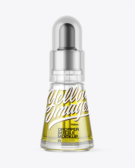 Clear Glass Dropper Bottle with Oil Mockup PSD #2