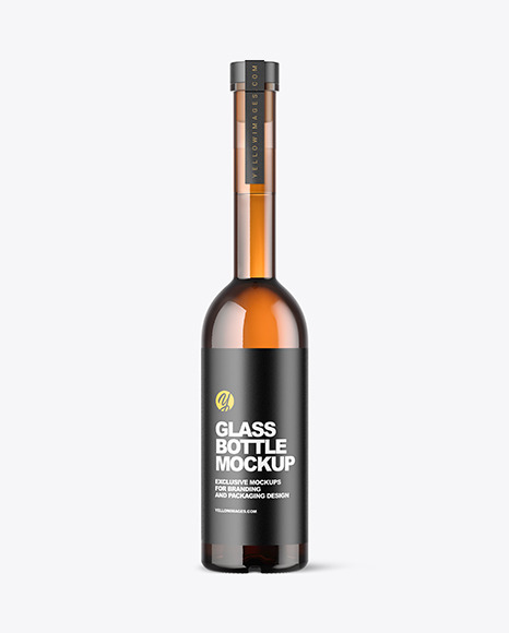 Amber Glass Bottle Mockup PSD #2