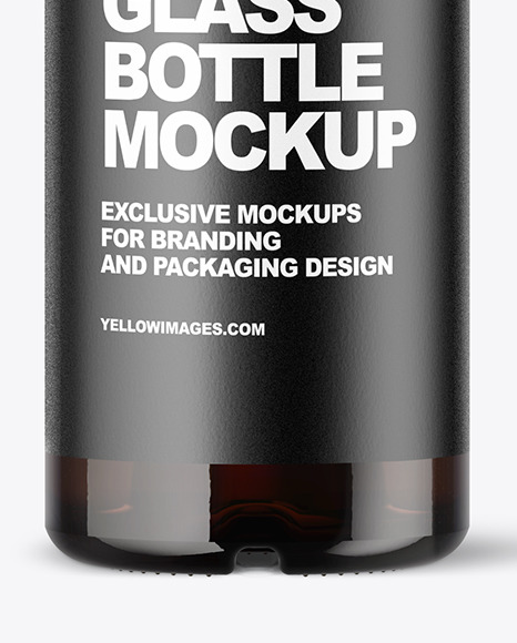 Amber Glass Bottle Mockup PSD #4