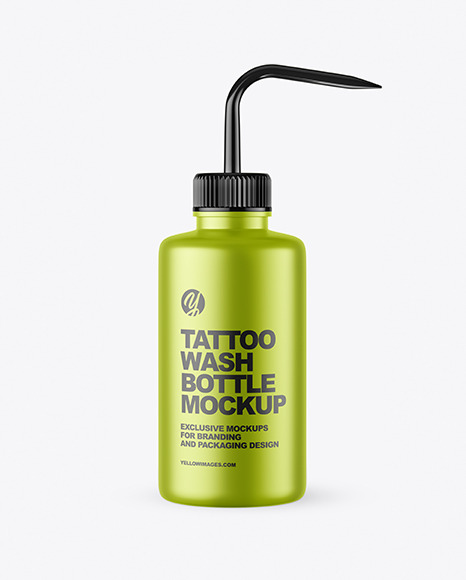 Download 250ml Matte Metallic Tattoo Wash Bottle Mockup In Bottle Mockups On Yellow Images Object Mockups